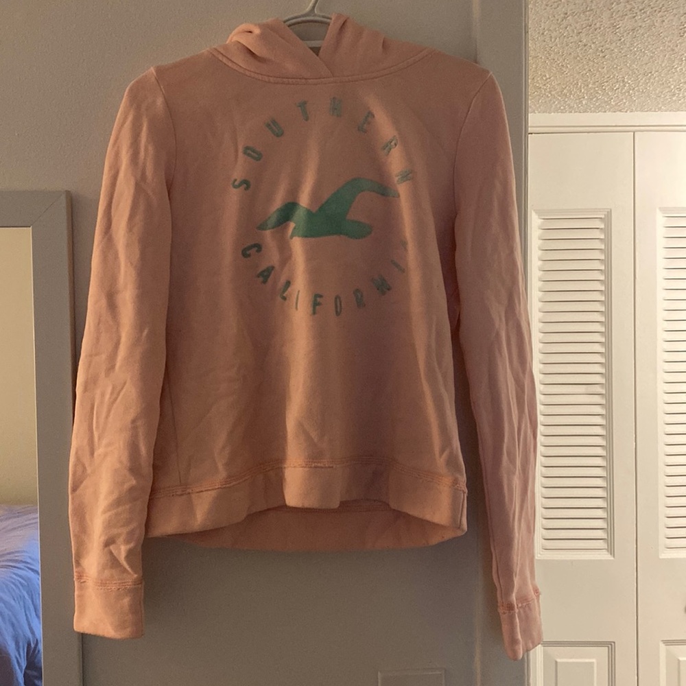 medium pink Hollister hoodie